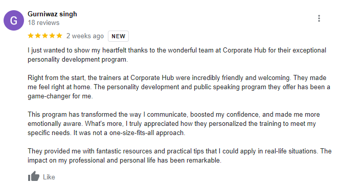 Corporate Hub Student Review